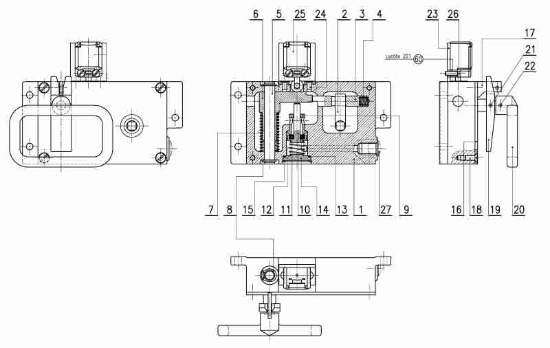 Notbremszugkasten m. E-Kontakt NZ 34